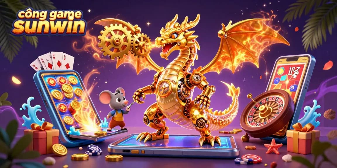 Experience immersive gameplay at cổng game sunwin with engaging 3D illustrations and casino elements.