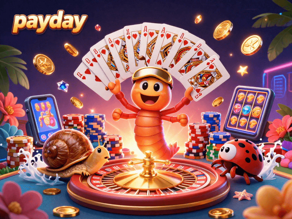 Engage with payday gaming excitement while witnessing a vibrant 3D illustration full of action.