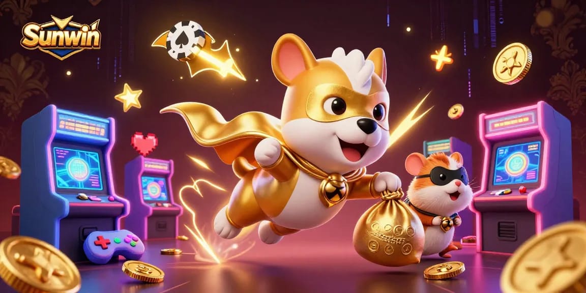Sunwin brings excitement with superhero dog and hamster amidst dynamic gaming elements.