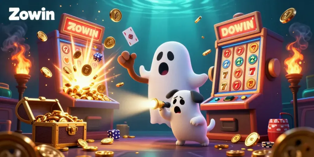 Zowin captivates gamers with a thrilling casino scene featuring an invisible poltergeist monkey juggling gold.