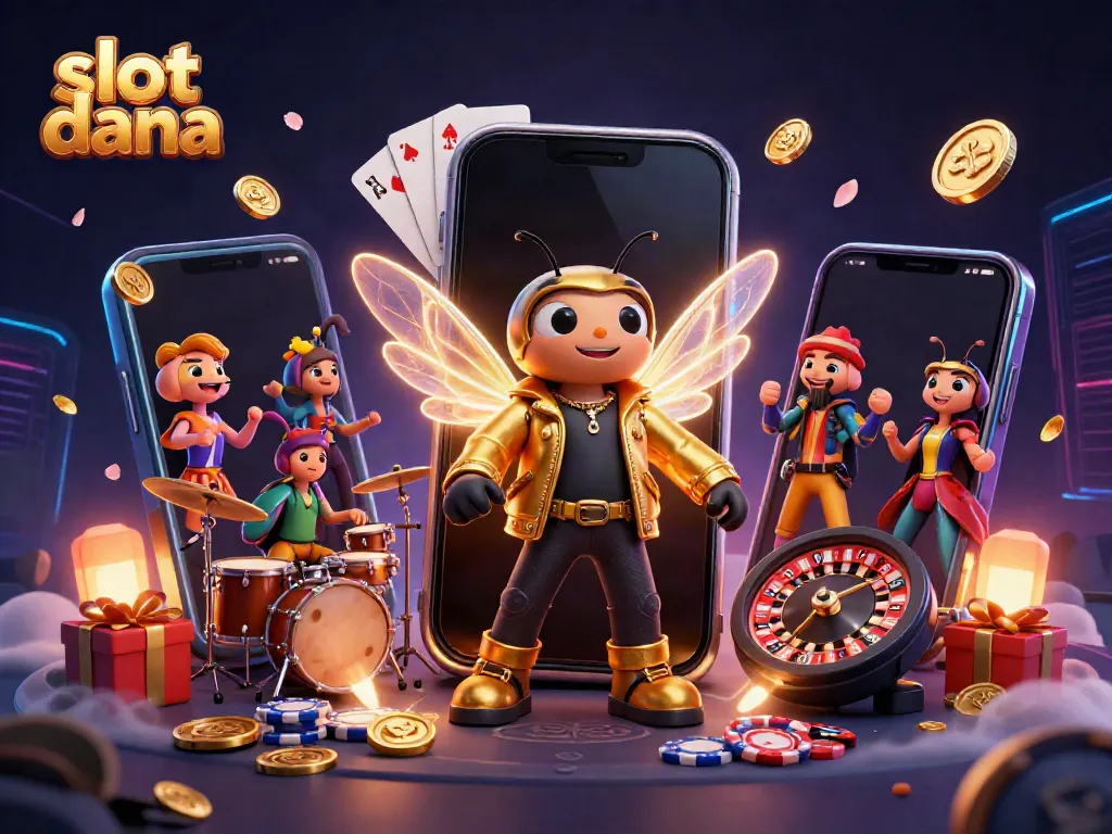 Experience thrilling gameplay with slot dana as cicada rock star and vibrant game elements surround them!